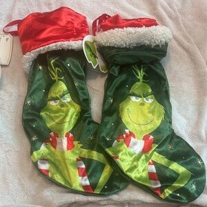 Grinch Christmas Stockings with Red and Green Design